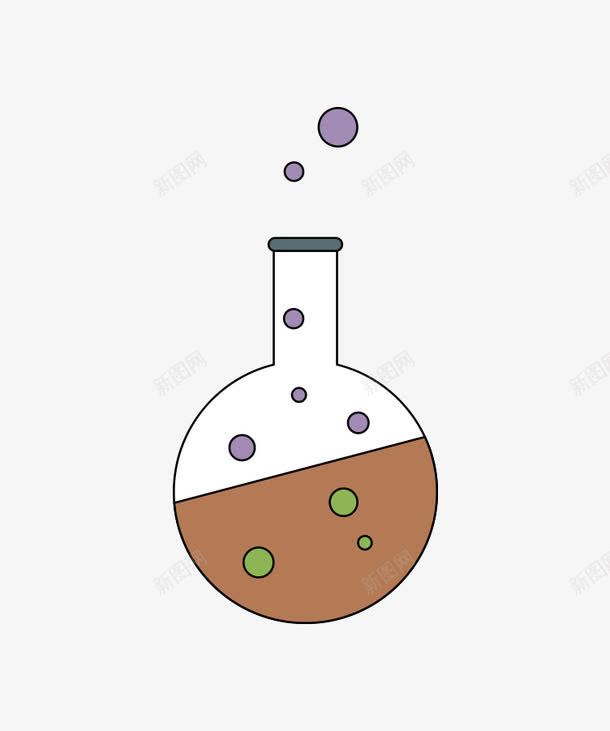 扁平化烧瓶矢量图ai免抠素材_88icon https://88icon.com 化学 反应 实验 科学 矢量图