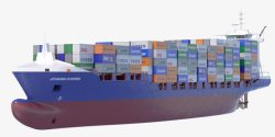 蓝紫色大型海运船素材