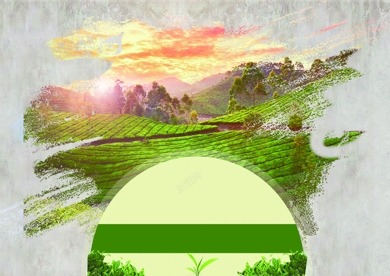 茶山风景背景psd_88icon https://88icon.com 摄影 海报 绿色 背景 茶山 风景