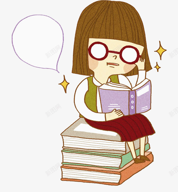 看书的女孩png免抠素材_88icon https://88icon.com 书本 书籍 卡通 女孩 对话框 手绘 看书 课本