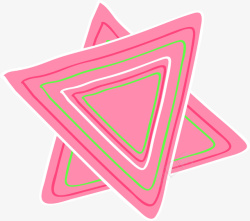 手绘粉色三角形素材