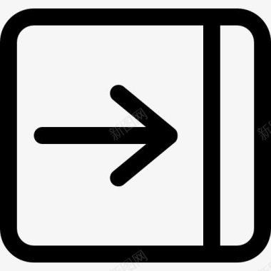 右箭头符号在一个正方形的轮廓图标图标