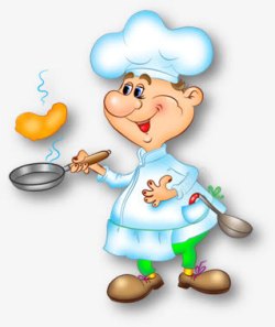 卡通绘画在烹饪的厨师素材