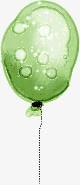 摄影手绘插画绿色热气球素材