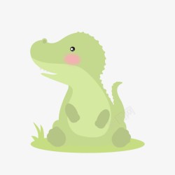 绿色小鳄鱼卡通高清图片