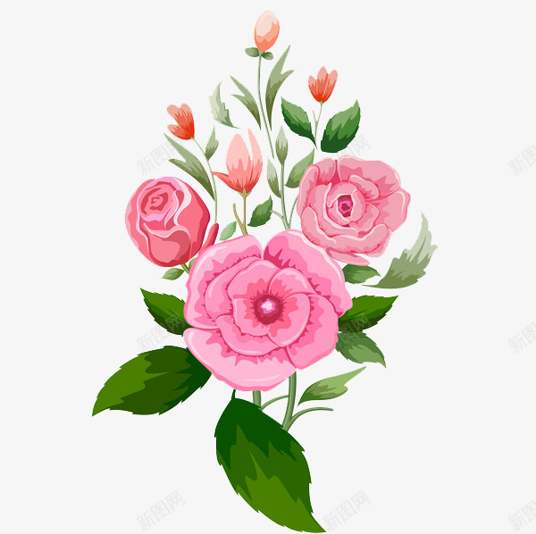 手绘花卉图案png免抠素材_88icon https://88icon.com 唯美花卉图案 手绘花卉 绿色植物 艺术花卉 花卉