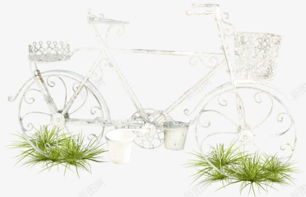 白色自行车png免抠素材_88icon https://88icon.com 单车 手绘 白色 自行车
