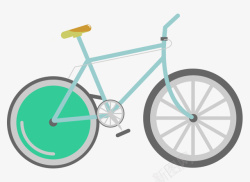 单人自行车绿色车轮自行车矢量图高清图片