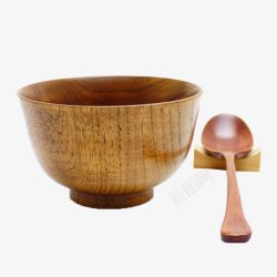 木碗与木勺素材