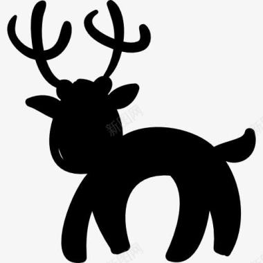 飞舞的圣诞鹿驯鹿图标图标