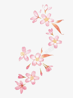 手绘粉色桃花花朵素材