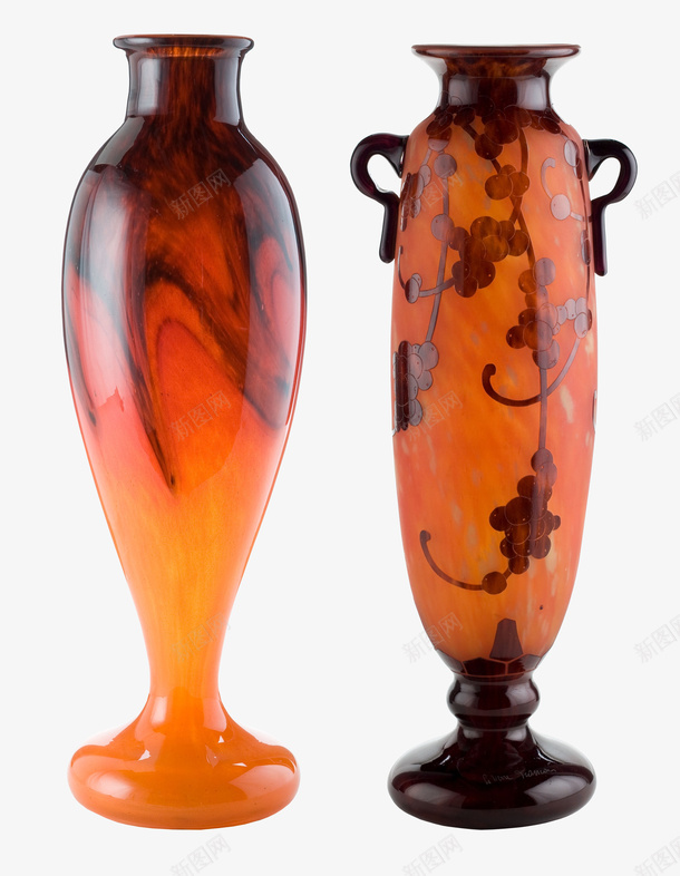 琥珀色陶瓷花瓶抠图png免抠素材_88icon https://88icon.com 两个花瓶 免抠 免抠图 花瓶 装饰 装饰画 陶瓷花瓶