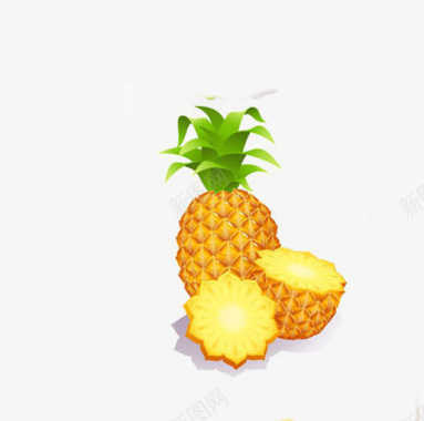 水果果肉特写卡通菠萝图标图标