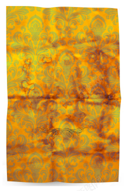 金色复古欧式花纹褶皱纸张背景矢量图背景