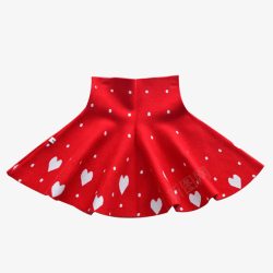 红色质感爱心形状裙子素材