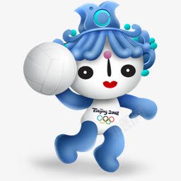 蓝色福娃北京奥运会福娃图标图标