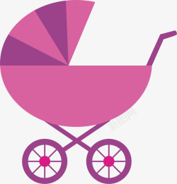 粉色婴儿车矢量图素材