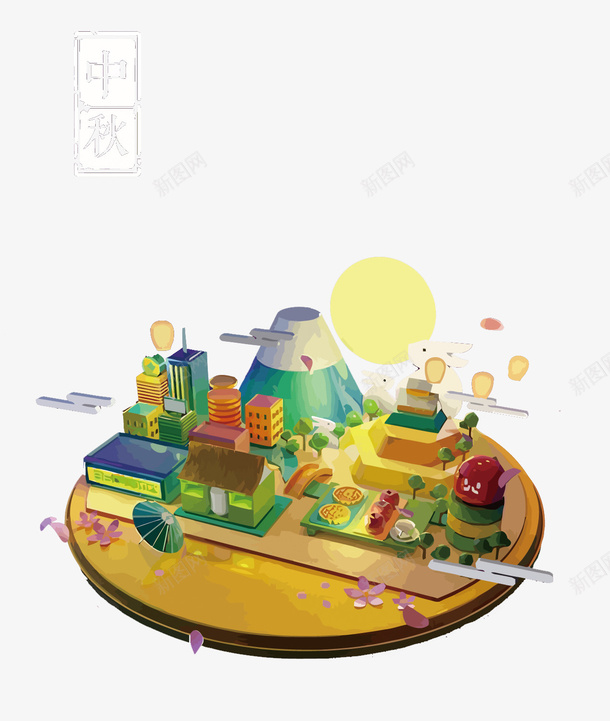 立体中秋月宫png免抠素材_88icon https://88icon.com 中秋 卡通 手绘 月宫PNG矢量图 月宫免扣PNG图 月宫矢量 立体