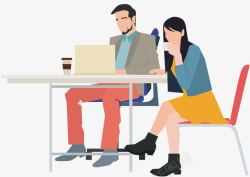 工作的商务人士矢量图素材