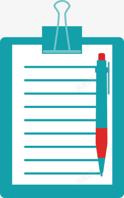 扁平化水笔学习笔记本装饰图标矢量图高清图片