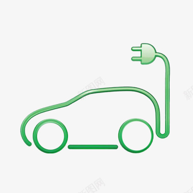 节能充电绿色小电动车图标图标