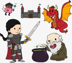 手绘卡通人物矢量图素材