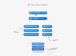 苹果商店按钮PSD素材