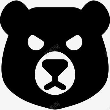 渐变野生动物BearHead图标图标