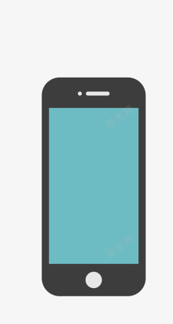 蓝色简易手机屏矢量图素材