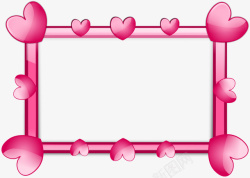 粉色的心卡通相框素材