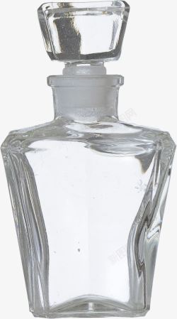 方形透明玻璃瓶瓶子瓶塞素材