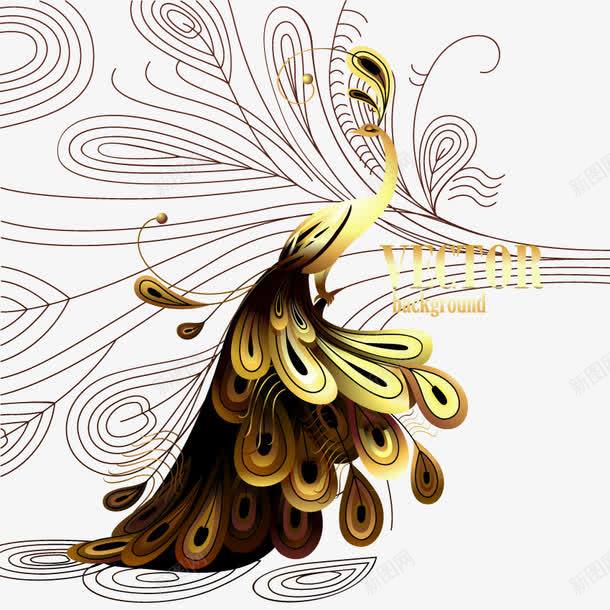 卡通孔雀插画矢量图ai免抠素材_88icon https://88icon.com 动物 手绘 炫丽 矢量图
