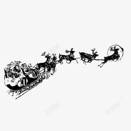 圣诞老人拉雪橇png免抠素材_88icon https://88icon.com 圣诞老人 圣诞节 雪橇 驯鹿