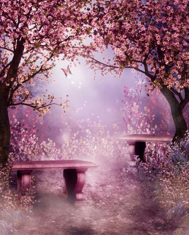唯美粉色树木花朵jpg设计背景_88icon https://88icon.com 树木 粉色 花朵