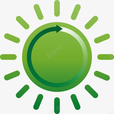 绿色循环节能图标矢量图图标