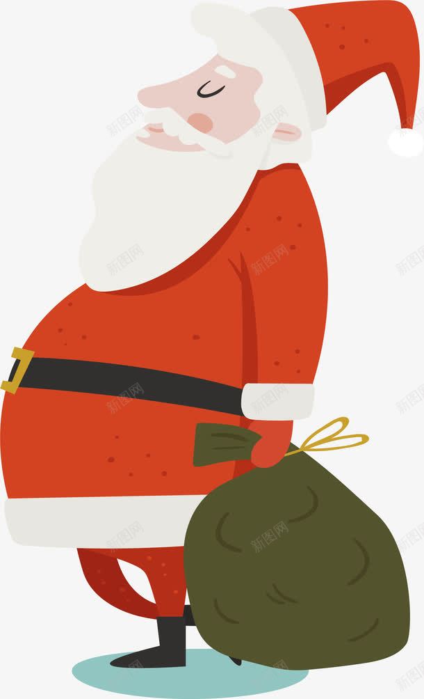 拿着礼物袋子的圣诞老人png免抠素材_88icon https://88icon.com 圣诞礼物 圣诞老人 圣诞节 矢量png 礼物袋 送礼物