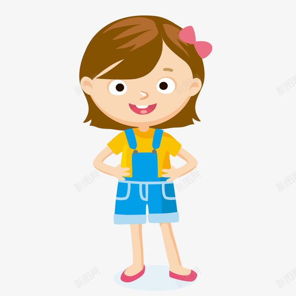 卡通女孩人物矢量图ai免抠素材_88icon https://88icon.com 人物设计 儿童节 卡通 可爱 女孩 短发 矢量图