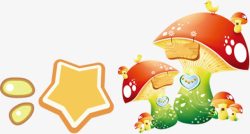 卡通蘑菇星星素材