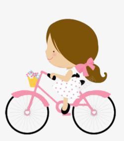 骑自行车的小女孩素材