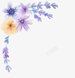 大紫色花背景边框素材