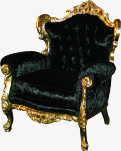 黑色欧式绒布单人椅七夕情人节素材