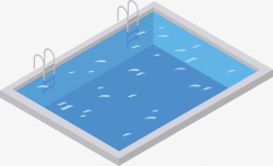 一个蓝色游泳池矢量图素材