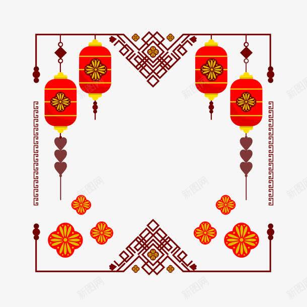 新年装饰图案png免抠素材_88icon https://88icon.com 300像素图 EPS免抠 大图免抠 手绘 灯笼 花纹 边框 高清免抠