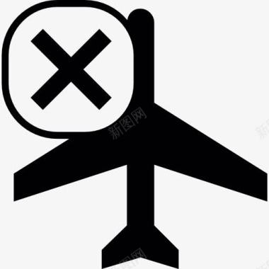 交叉变异飞机的轮廓底视图与十字标记图标图标