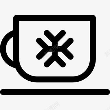 冷罩冷咖啡图标图标