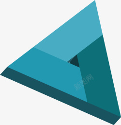 立体蓝色三角形矢量图素材