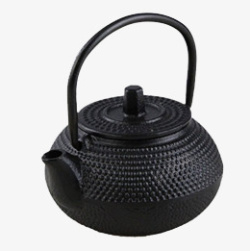 黑色带柄茶壶素材