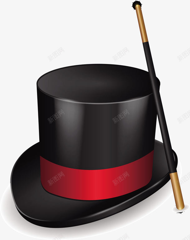 一个黑色魔术帽矢量图eps免抠素材_88icon https://88icon.com 一个帽子 矢量帽子 魔方棒 魔术帽子 黑色 黑色帽子 黑色魔方棒 矢量图