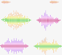 彩色声波矢量图素材