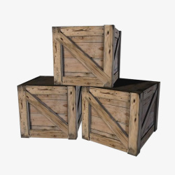 木纹色方形箱子木箱子高清图片